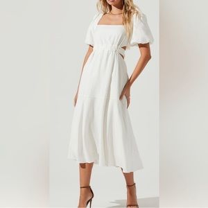 ASTR The Label Angeles Puff Sleeve Cutout Dress